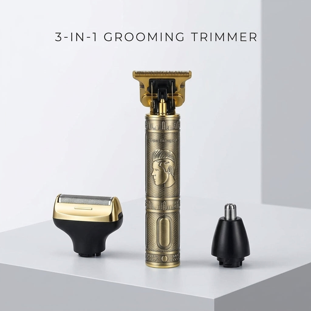 3-in-1 Electric Trimmer for Men – Beard Trimmer, Foil Shaver & Nose Hair Trimmer