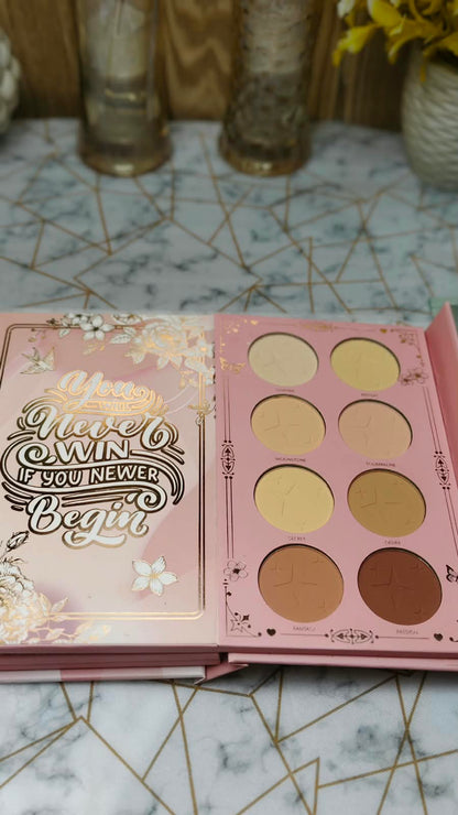 8 in 1 Makeup Book Palette with Brush Kit for Women | Complete All in One Makeup Set