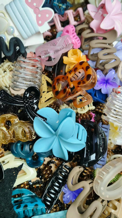 Mother Daughter Hair Accessories Deal – Half KG Hair Clips, Claw Clips & Bows