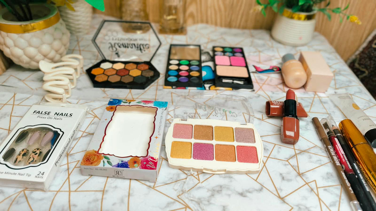 FOREVER Makeup & Beauty Bundle – Makeup Kit, Lipstick, Eye Makeup & Press-On Nails