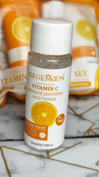 GEGEMOON Vitamin C 3-in-1 Skincare Travel Set – Cleanser, Toner & Face Gel