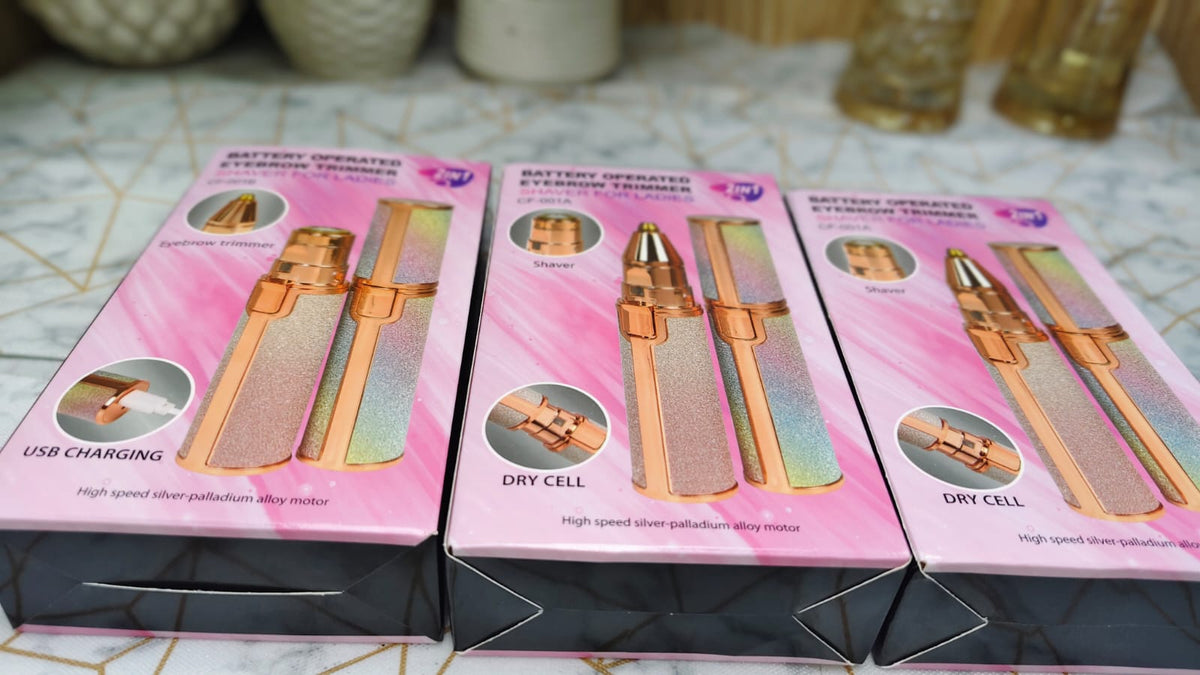 2-in-1 Facial Hair Remover & Eyebrow Trimmer for Women – Rose Gold